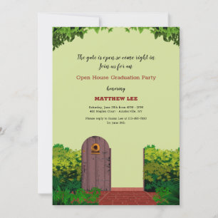 Invitation Fête de maison ouverte à la porte du jardin