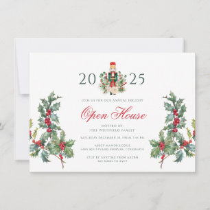 Invitation Fête de maison ouverte Baies rouges Noël vacances