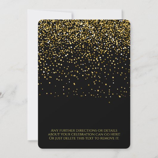 Invitation Fête de maison ouverte Or noir (Dos)