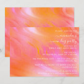 Invitation Fête de maison pastel rose abstrait poudre  (Devant / Derrière)