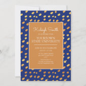 Invitation Fête de malle universitaire Moderne Bleu Or (Devant)