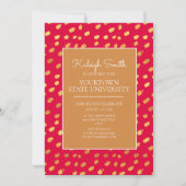 Invitation Fête de malle universitaire Moderne Or et Rouge (Devant)