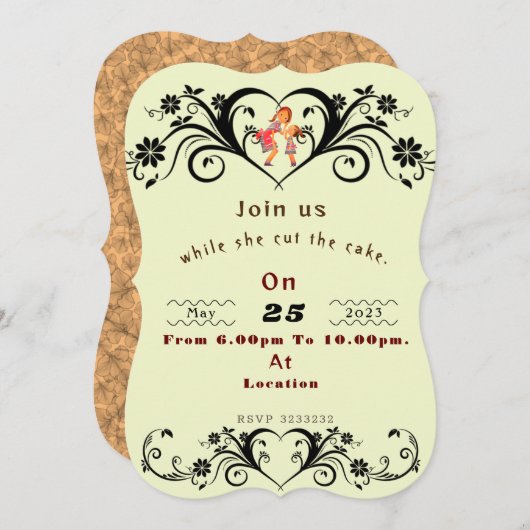 Invitation Fête de maman (Devant / Derrière)