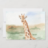 Invitation Fête de maman et bébé animaux africains aquarelle (Dos)