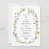 Invitation Fête de Maman Fleur pour Bébé Abeille (Devant)