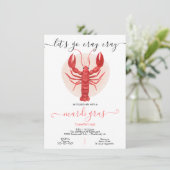Invitation Fête de Mardi Gras Crabe Fou Fête Ébullition d'écr (Debout devant)