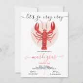 Invitation Fête de Mardi Gras Crabe Fou Fête Ébullition d'écr (Devant)
