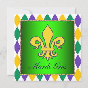 Invitation Fête de Mardi Gras Fleur De Lis