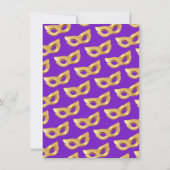 Invitation Fête de Mardi Gras Mascarade Or (Dos)