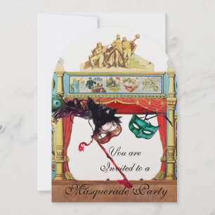 INVITATION FÊTE DE MARDI GRAS THÉÂTRE DE COSTUME DE MASQUERAD