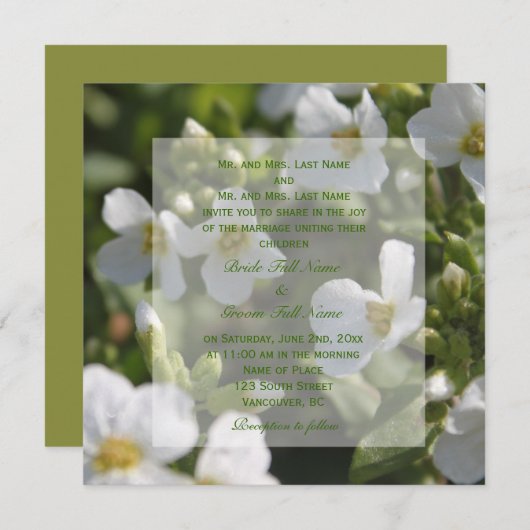 Invitation fête de mariage (Devant / Derrière)