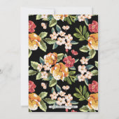 Invitation Fête de mariage 50 ans avec des fleurs modernes (Dos)