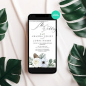 Invitation Fête de mariage à l'aquarelle florale d'hiver