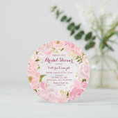 Invitation Fête de mariage à l'aquarelle Rose (Debout devant)