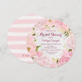 Invitation Fête de mariage à l'aquarelle Rose (Devant / Derrière)