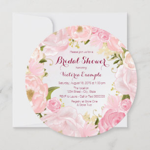 Invitation Fête de mariage à l'aquarelle Rose
