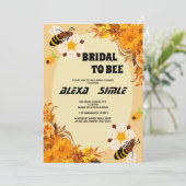 Invitation Fête de mariage abeille fleurs jaunes (Debout devant)