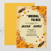 Invitation Fête de mariage abeille thème floral ja (Devant / Derrière)