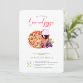 Invitation Fête de Mariage Amour et Pizza (Debout devant)