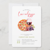 Invitation Fête de Mariage Amour et Pizza (Devant)