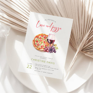 Invitation Fête de Mariage Amour et Pizza