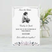 Invitation Fête de mariage amusante à la main moderne (Debout devant)