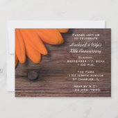 Invitation Fête de mariage anniversaire Rustique Orange Daisy (Devant)