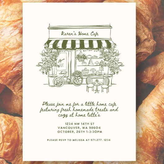 Invitation Fête de mariage / Anniversaire sur le thème du caf