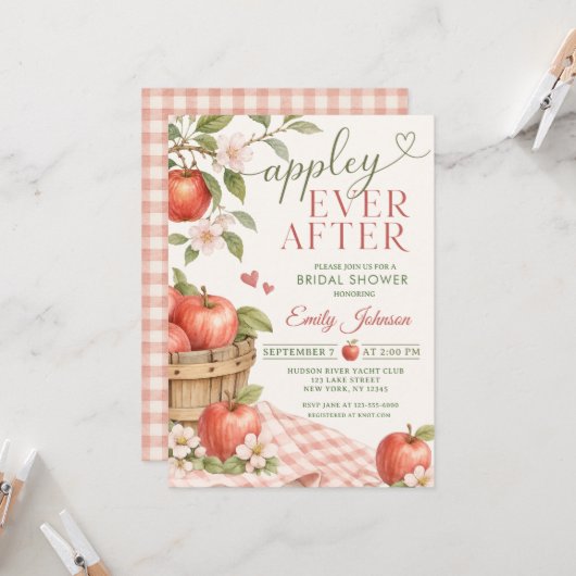Invitation Fête de mariage Appley EVER AFTER (Devant/Arrière en situation)