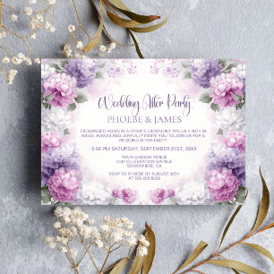 Invitation Fête de mariage après la cérémonie fleurie rose et