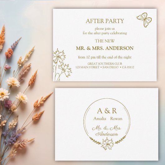 Invitation Fête de mariage après - Prairie Fleurs