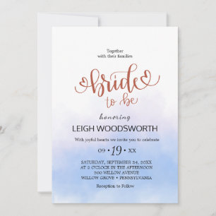 Invitation Fête de mariage aqua et or aquarelle de plage