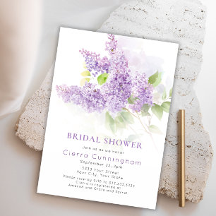 Invitation Fête de mariage aquarelle florale violette