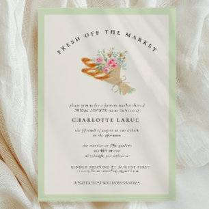 Invitation Fête de mariage aquarelle Fraîche du Marché