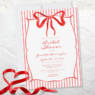 Invitation Fête de mariage arc-en-ciel rouge aquarelle fantai