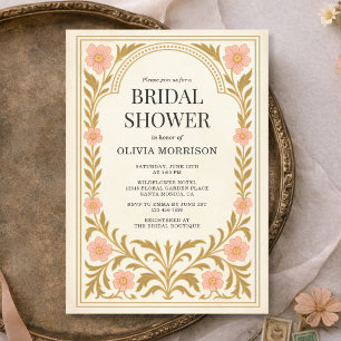 Invitation Fête de mariage Art Nouveau Floral Victorien