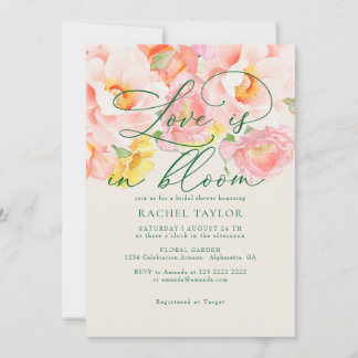 Invitation Fête de mariage au jardin floral Love in Bloom