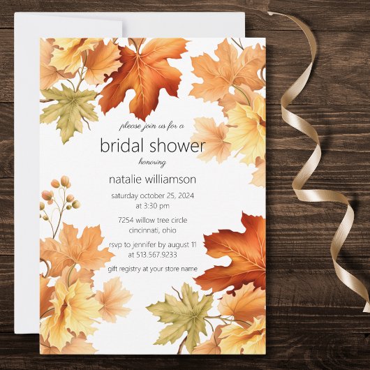 Invitation Fête de mariage automnal