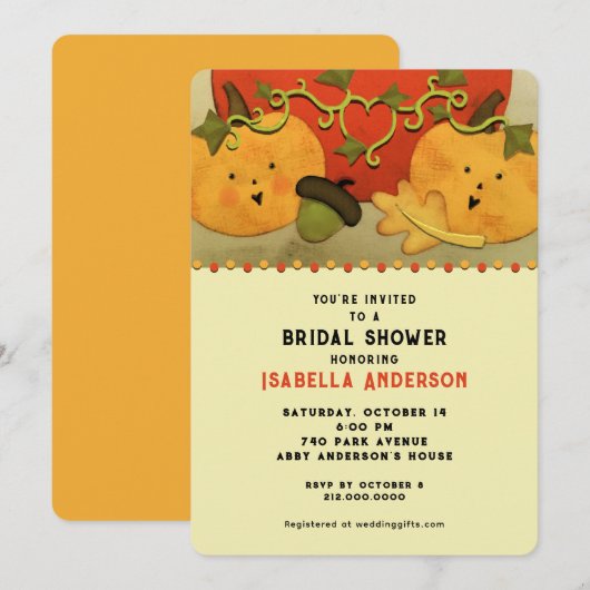 Invitation Fête de mariage automnale (Devant / Derrière)