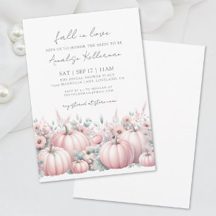 Invitation Fête de mariage automnale citrouille rose