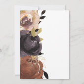 Invitation Fête de mariage automnale dorée Fleurs audacieuses (Dos)