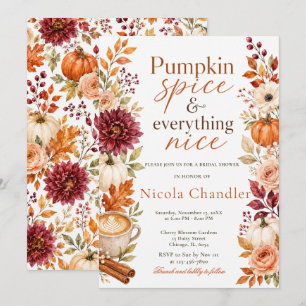 Invitation Fête de mariage Automne Citrouille Épices