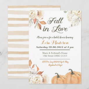 Invitation Fête de mariage automne Pumpkin automne tomber amo