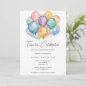 Invitation Fête de Mariage aux Ballons et Confettis (Debout devant)