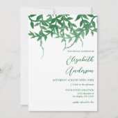 Invitation Fête de mariage aux feuilles botaniques rustiques (Devant)