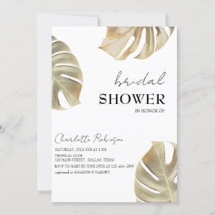 Invitation Fête de mariage aux feuilles de Monstera Tropical
