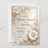 Invitation Fête de mariage aux fleurs d'ivoire (Devant)