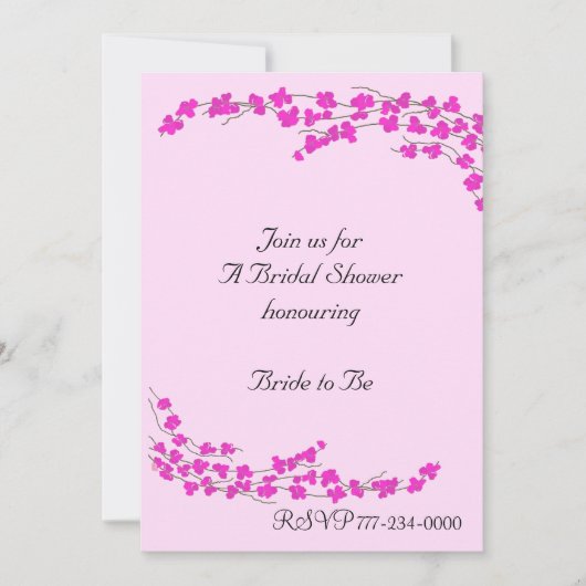 Invitation Fête de mariage aux fleurs Magenta (Devant)