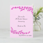 Invitation Fête de mariage aux fleurs Magenta (Debout devant)