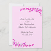 Invitation Fête de mariage aux fleurs Magenta (Dos)
